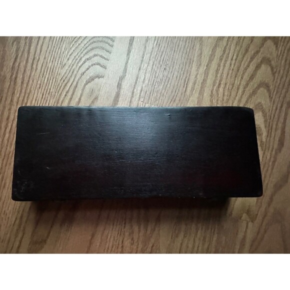 Haitian Wood Trinket Jewelry Box W/ Lid Hand Carved In Haiti 9 1/2‎ X 2 - Picture 5 of 8